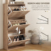 Shoe Storage Cabinet with 3 Flip Drawers, Narrow and Slim, 12 Pair of Shoes Organizer for Hallway, Entryway, Nature Wood