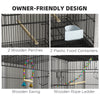 Birdcage for Canaries, Lovebirds Finches, Budgie Cage with Removable Tray, Bottom Mesh Panel, Wooden Perches, Swing, Ramp, Food Containers, 30