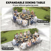 Expandable Patio Dining Table for 8-10 People, 60.6