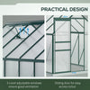 6' x 12' x 6.5' Walk-in Greenhouse, Polycarbonate Greenhouse with Adjustable Roof Vent, Base, Sliding Door, Green