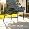 Wicker Egg Chair, 330 lbs Outdoor Rattan Lounge Chair with Thick Cushion, Headrest, Steel Frame, Dark Grey