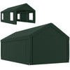 12 x 20ft Carport with 2 Roll-Up Doors, 4 Windows, Portable Garage with Removable Sidewalls for Car, Truck