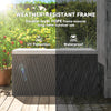 100 Gallon HDPE Outdoor Storage Box, Waterproof and Lockable Deck Box for Garden Tools and Pool Accessories