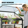 Polycarbonate Greenhouse with 2-Tier Shelves Gardening Green House for Patio Garden, Black
