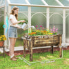 Wooden Raised Garden Plant Stand Outdoor Tall Flower Bed Box with Hooks, 48