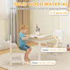 Qaba Kids Table and Chairs Set, Toddler Table and 2 Chair Set for Activity, Art, Craft, Reading, Learning, Natural