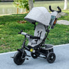 Qaba 6 in 1 Tricycle for Toddler 1-5 Years with Parent-Push Handle, Grey