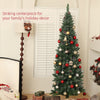 6ft Artificial Pencil Christmas Tree with 618 Branches, Pinecones, Metal Stand, Realistic Xmas Tree for Home