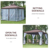 10'x10' Garden Gazebo Patio Canopy Portable Party Event Backyard w/ Mosquito Netting, Coffee