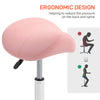 Cosmetic Stool 360° Rotate Height Adjustable Salon Massage Spa Chair Hydraulic Rolling Faux Leather Saddle Stool, Pink