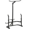 Soozier Multi-Function Home Gym Machine with Bench Press Rack, Squat Rack and Lat Pulldown System, Black