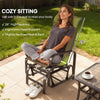 Patio Glider, Outdoor Glider Chair with Breathable Mesh Fabric for Patio, Yard, Porch, Brown