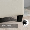 Rectangular Entry Bench, Tufted Upholstered Linen Fabric Wood Feet Storage Ottoman Bench
