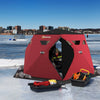 4 Person Insulated Ice Fishing Shelter, Pop-Up Portable Ice Fishing Tent with Carry Bag and Two Doors for -22℉, Red