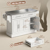 Stainless Steel Kitchen Island with Storage and Stainless Steel Top, Kitchen Trolley with Drawers, Cabinets, Towel Rack
