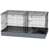 Guinea Pig Cage with Removable Top, 2 Separate Area, Waterproof Bottom Liner, Ramp, Perch, for Rabbits, Hedgehogs