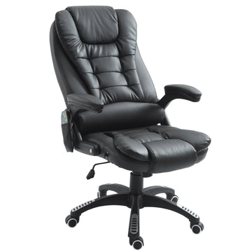 Executive Office Chairs Heated Massage High Back Reclining Office Chair Swivel Leather Adjustable Vibrating Furniture Black