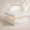 LED Coffee Table with Storage, 2-Tier Modern Center Table with Open Shelf and Remote for Living Room