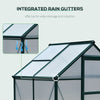 Greenhouse Garden, Green House, Outdoor Greenhouse Kit, PC Board with Sliding Door, 6.2' x 4.3' x 6.6'