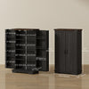 Farmhouse Kitchen Pantry Storage Cabinet, Kitchen Pantry Cabinet with Doors and Adjustable Shelves, Black