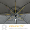 6ft Beach Umbrella, Outdoor Sun Shade Parasol with Push Button Tilt, Ruffled  UV50+ Vented Canopy, Dark Grey