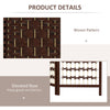 4 Panel Folding Room Divider, Portable Privacy Screen, Wave Fiber Room Partition for Home Office, White, Brown