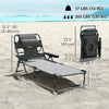 Folding Lounge Chair w/ Reclining Back, Mixed Grey