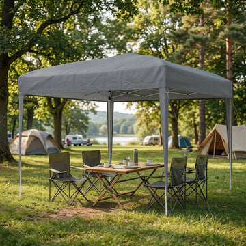 10 x 10ft Folding Pop Up Tent Outdoor Gazebo Canopy with Carrying Bag, Grey
