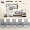 3 Seater Sofa, Velvet Upholstered Couch with Spring Cushions, Rubber Wood Legs and 2 Pillows, Grey