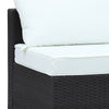 6 Piece Outdoor Wicker Furniture Set, Patio Cushioned Rattan Sofa Chair and Table, Cream White