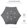 6.6FT Patio Umbrella, Outdoor Parasol with 6 Solid Ribs, Dark Grey