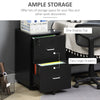 2 Drawer File Cabinet with Lock, Small Rolling Filing Cabinet for A4, Letter-Size Documents, Printer Stand for Home Office, 17
