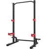 Soozier Power Cage Squat Rack, 1100LB Heavy-Duty Power Rack with Pull-Up Bar, Adjustable J-Hooks, Plates and Barbell Storage