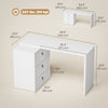 L Shaped Computer Desk Home Office Desk with 3 Drawers White Wood Grain