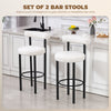 Bar Stools Set of 2, Sherpa Upholstered Barstools with Backrest, Bar Height Stools with Footrest for Kitchen Island