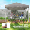 10' x 10' Pop Up Canopy with Sidewalls, Roller Bag, Height Adjustable Instant Tent for Outdoor, Garden, Patio, Grey