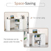 180° Rotating Home Office Corner Desk Storage Shelf Cabinet White