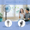 Floor Standing Fan with Remote Control, Oscillating, LED Screen, Stand Up Cooling Fan, Tall Pedestal Electric Fan for Home Bedroom, Black