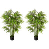 Set of 2 4.5FT Artificial Bamboo Tree Faux Decorative Plant in Nursery Pot for Indoor Outdoor Décor