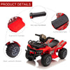 6V Kids ATV Quad, 4 Wheeler Battery Powered Electric Ride on Car with Music, Forward, for Boys and Girls Ages 18-36 Months, Red