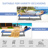 Adjustable Outdoor Lounge Chair, Garden Folding Chaise Lounge with Face Hole Reclining Tanning Chair Seat, Folding Camping Beach Lounging Bed w/ Support Pillow, Blue