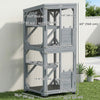 Movable Catio Outdoor Cat Enclosure with Resting Box, 3 Jumping Platforms, Waterproof Asphalt Roof for Outdoor Indoor