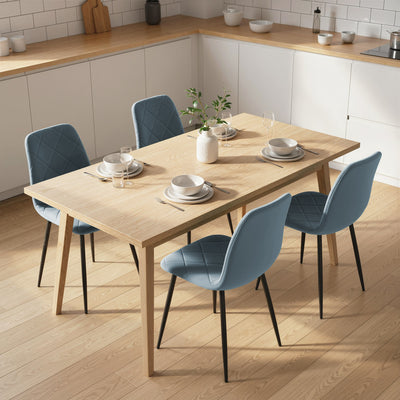 Dining Chairs Set of 4, Upholstered Dining Room Chairs with Steel Legs, Modern Kitchen Chair for Dining Room