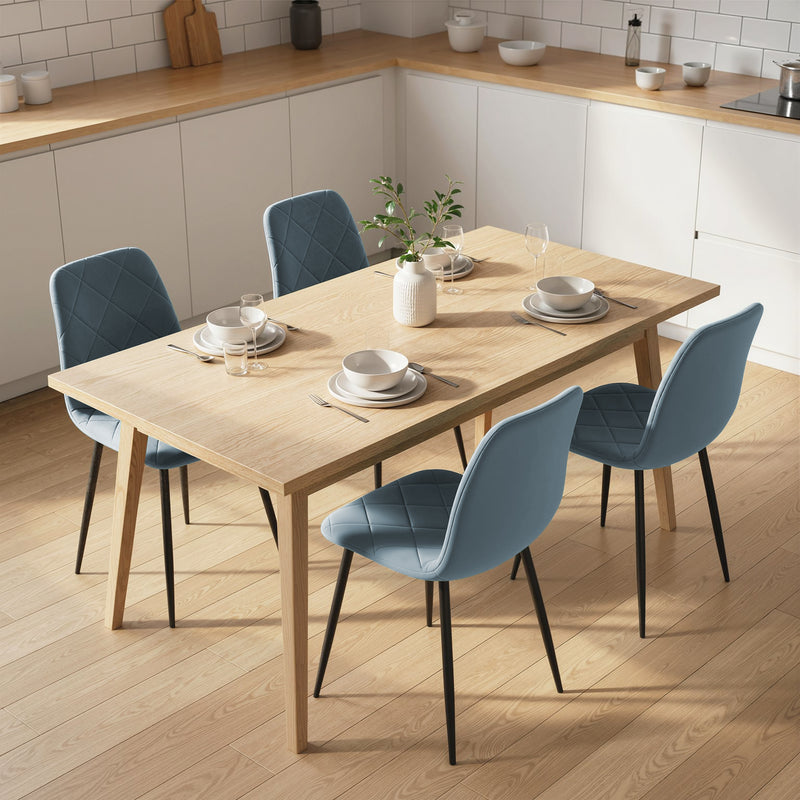 Dining Chairs Set of 4, Upholstered Dining Room Chairs with Steel Legs, Modern Kitchen Chair for Dining Room