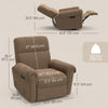 Power Recliner Chair, Fabric Upholstered Recliner Chair with USB Ports, Swivel and Rocking Function, Footrest, Espresso