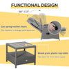 3 Pieces Patio Wicker Bistro Set, PE Rattan Coffee Table & Adjustable Recline Chairs Furniture Set with Cushions and Wood Grain Plastic Top