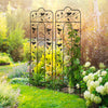 2 Pack Garden Trellis for Climbing Plants, Outdoor Metal Grid Panels with Birds and Leaves, for Roses, Vine Flower, Cucumber, Clematis, 59
