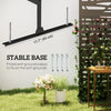 Decorative Outdoor Privacy Panel with Stand, Freestanding Metal Outdoor Divider for Garden, Backyard, Deck, Black