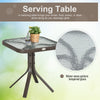 3 Piece Patio Glider Set Outdoor Gliders with Breathable Mesh Seat, Glass Top Table for Garden, Yard, Mixed Brown