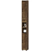 Narrow Bathroom Cabinet, Tall Bathroom Storage Cabinet with Barn Doors, Drawer and Adjustable Shelves, Brown Wood Grain